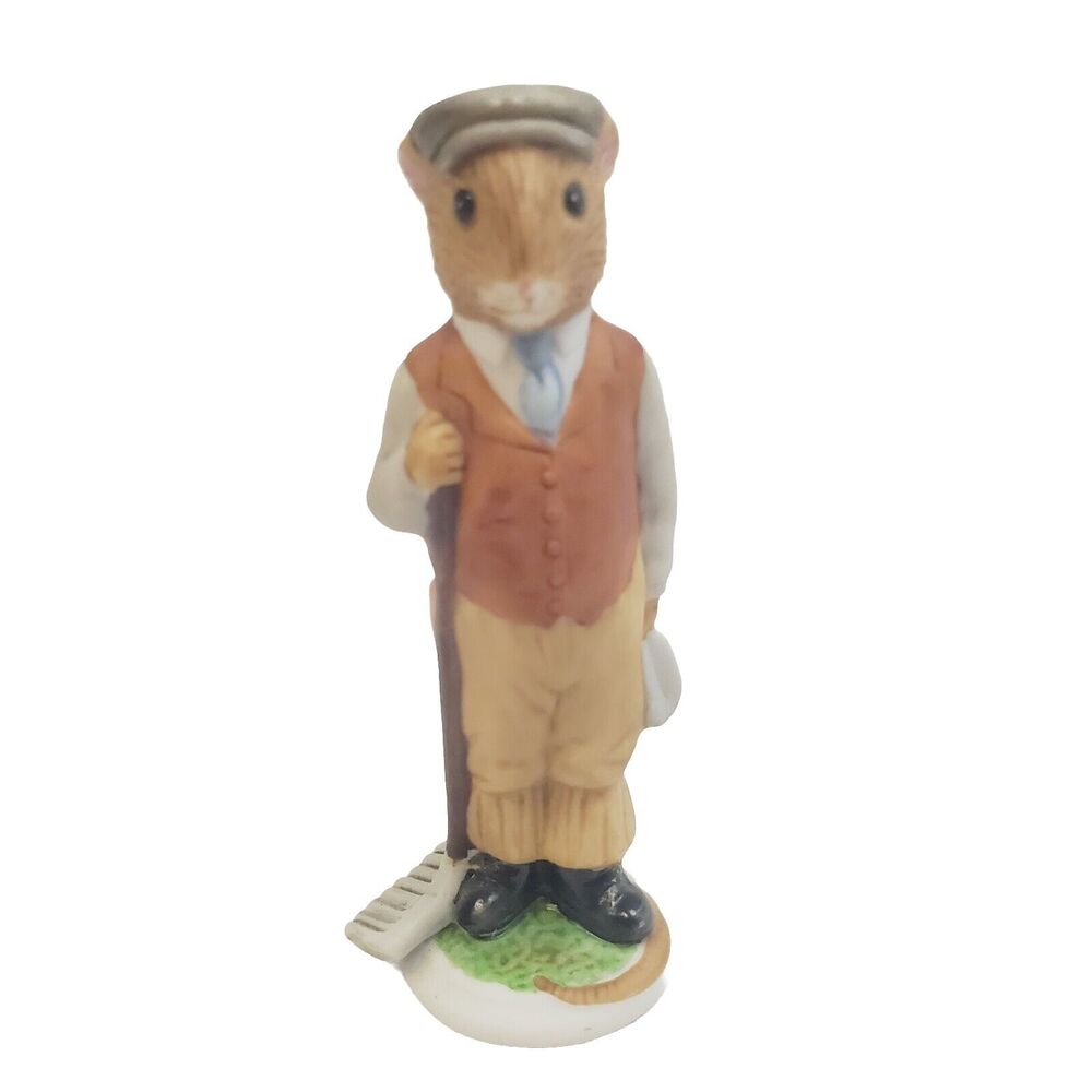 Franklin Mint Henry The Woodhouse Family Mouse Adult's 3.5" 1985 Brown Figurine